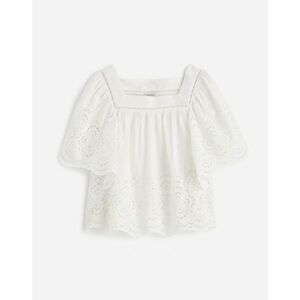 NWT Madewell Flutter-Sleeve Top size XS in white NV198